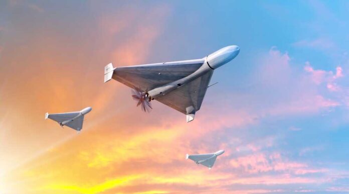 Military,Tactical,Drones,Kamikaze,Shahed-136,(geranium-2),Uav.,Combat,Drone,Mission