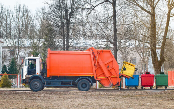 Garbage,Truck,Remove,Waste,From,City,Street.,Collection,And,Transportation