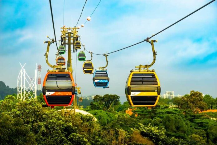 Singapore,-,Mar,31,,2022,:,Sentosa,Cable,Car,Is