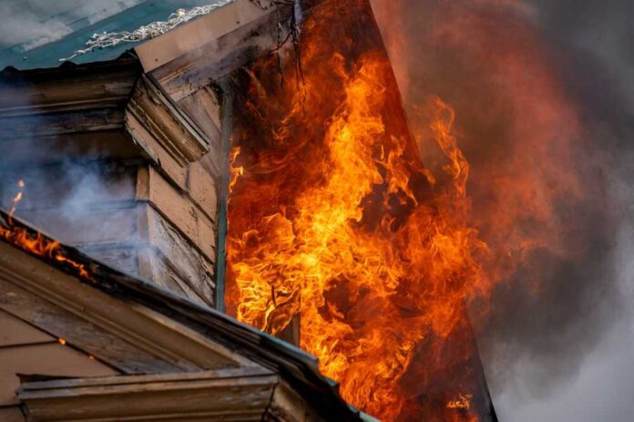 A,Two-story,House,Fully,Engulfed,Structure,Fire
