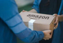Washington Court BREAKS Amazon’s Shield Two people exchanging an Amazon package, outdoors.