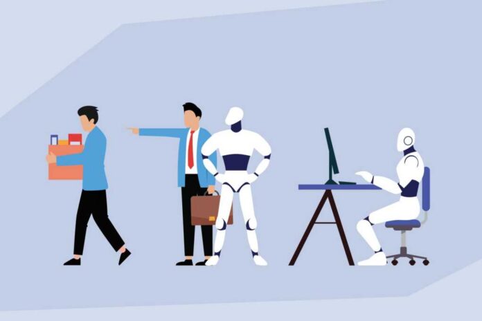 Job,Displacement,Due,To,Automation,,With,A,Human,Worker,Being