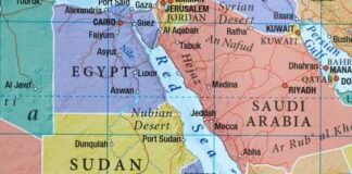 Map showing Egypt and Sudan with labeled cities and regions