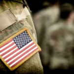 American flag patch on military uniform