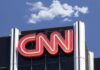CNN building sign and blue sky background