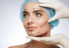 AI Beauty Algorithms Hijack Our Faces Woman with surgical markings on face wearing cap
