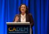 Porter’s TV Debacle: Did She Just Destroy Her Campaign? A woman speaking at a podium for the California Democratic Party