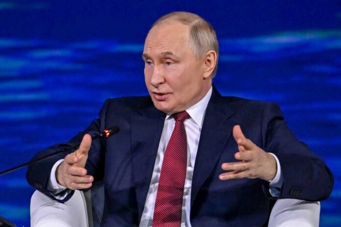 Russian,President,Vladimir,Putin,Made,Important,Statements,During,A,Program A political leader speaking at a conference