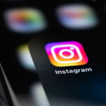 Instagram app icon on smartphone screen display