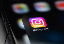 Instagram app icon on smartphone screen display