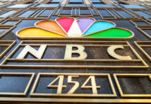 NBC logo with colorful peacock design.