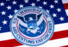 Homicide, Suicide, TB — At One U.S. Camp Seal of U.S. Immigration and Customs Enforcement on an American flag background