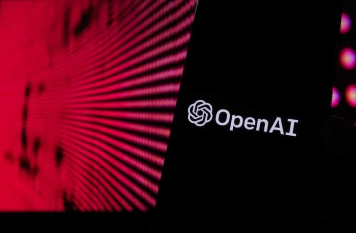 Germany,-,January,24,2023:,Smartphone,With,The,Openai,Logo,On Close-up of a smartphone displaying the OpenAI logo against a vibrant digital background