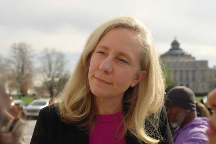 Washington,,Dc,-,March,13,,2024:,U.s.,Rep.,Abigail,Spanberger Woman with blonde hair outdoors near a government building