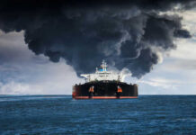 Hormuz Explodes — US Hits Back Hard Large ship emitting thick black smoke at sea
