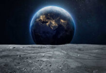 NASA Sleepwalks Into Lunar Mess Earth rising above the moon’s barren surface in deep space