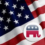 Election Crackdown Stalled—By Republicans American flag with Republican elephant emblem