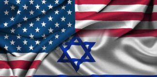 United States and Israel flags overlapping with visible folds