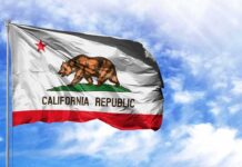 Quasi‑Socialist Insurance? Buckle Up, California California state flag waving against a blue sky