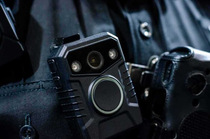 shutterstock_1997798483 Body-worn camera attached to a uniform