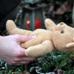 Dead Kids, Missed Warnings – $400M Bombshell Hands holding a teddy bear near a grave