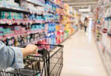 Gross Find? TikTok Shock Hits Popular Pepper Jar Shopper pushing a cart down a supermarket aisle