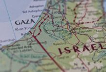 Stalled Gaza Deal? Abbas Calls Out Trump Map close-up of Gaza and southern Israel