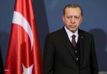 NATO Showdown: Israel Taunts Erdoğan man in suit standing beside Turkish flag