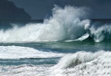 Iconic Arch Gone – Rangers Sound Alarm Crashing ocean waves against the shore under a cloudy sky
