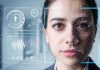 Woman undergoing facial recognition scan