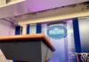 Federal Takeover Talk Haunts Trump Pick Podium in White House press briefing room