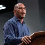 Jeffries Cries ‘Diabolical’ – Court Isn’t Buying Hakeem Jeffries speaking at a podium